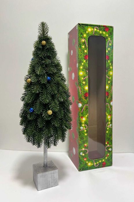 Штучна новорічна ялинка 60 см з кульками