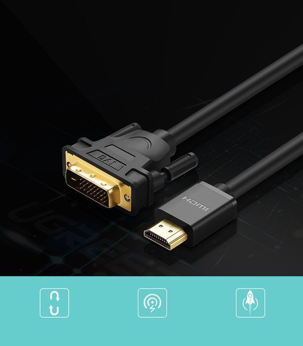 Kabel HDMI - DVI Ugreen 4K 60Hz 1M - Czarny