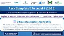 Pack CFA Level 1 (2026): Videos + Livros + QBanks + Mocks Exames