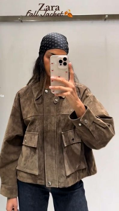 Zara невловима трендова шкіряна куртка-бомбер, розмір С,М та Л