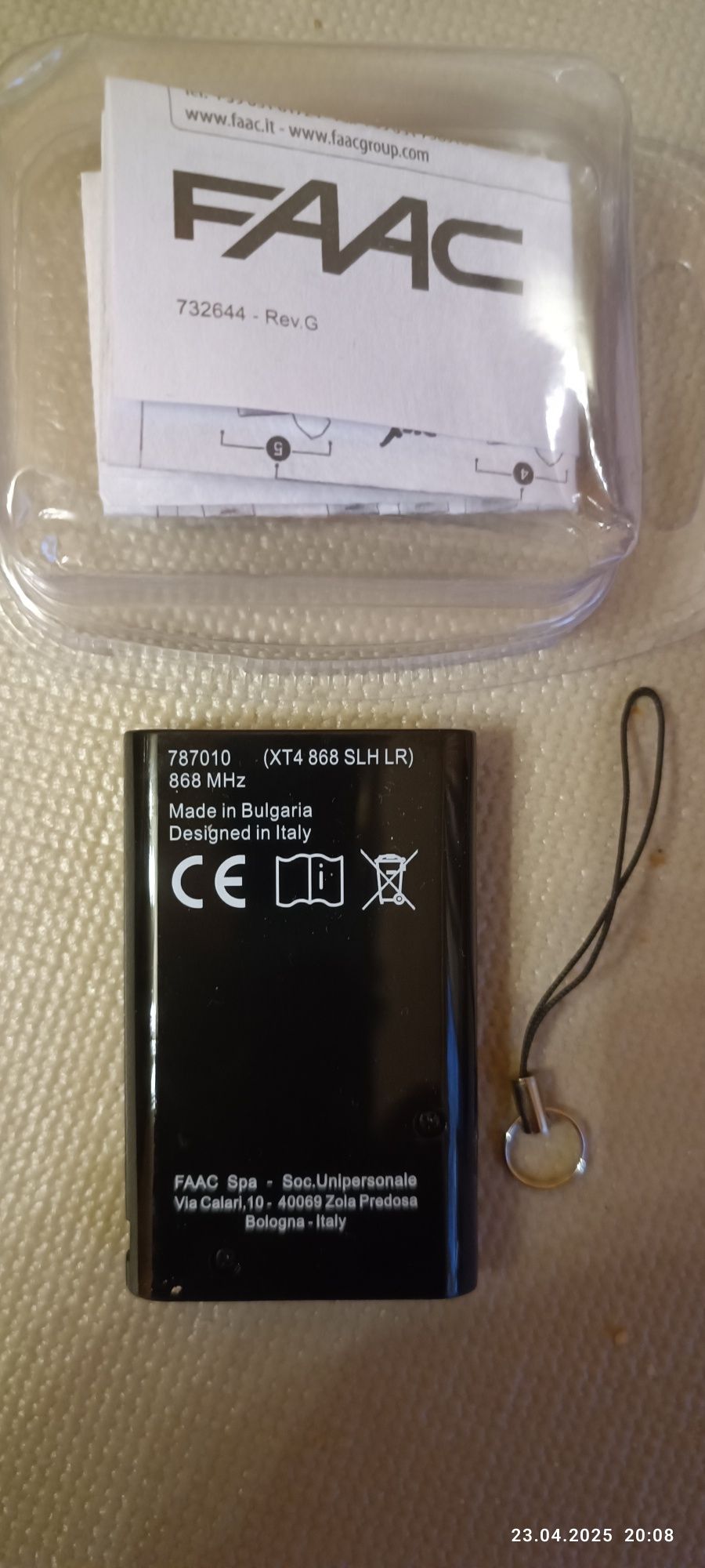 3sztuki FAAC SLH XT4 czarny 868mhz