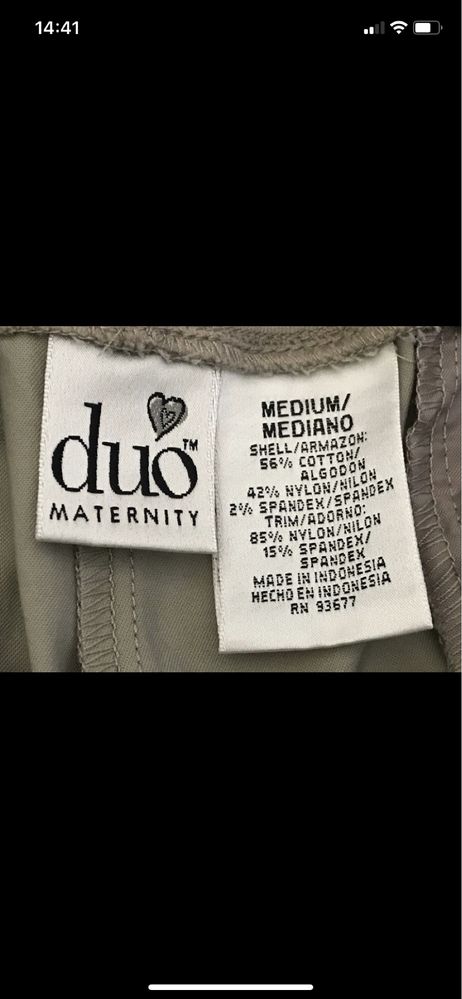 Duo Maternity M Spodnie capri rybaczki ciążowe szare beżowe