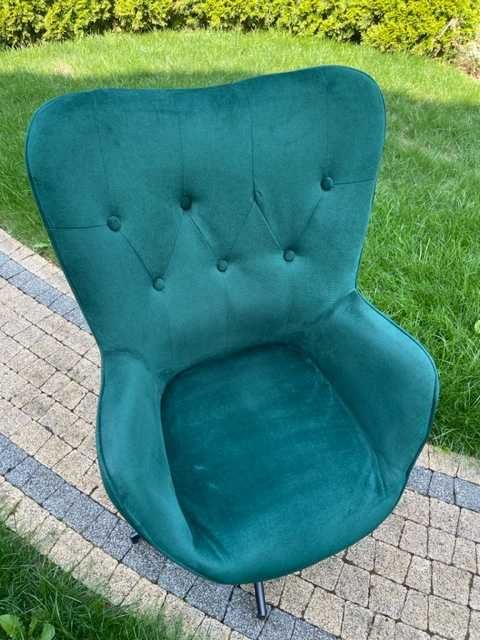 Fotel biurowy elegancki obrotowy Uszak / obicie Welur Zielony