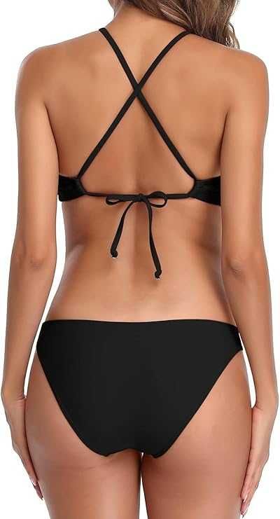 Strój kąpielowy dwuczęściowy bikini S czarny