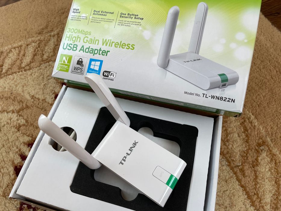 Wifi адаптер приймач посилювач сигналу вайфай до ПК TP-Link TL-WN822N