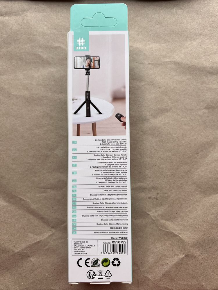 Selfie stick na pilota dla telefonow 3,5”-6,5”ikrea