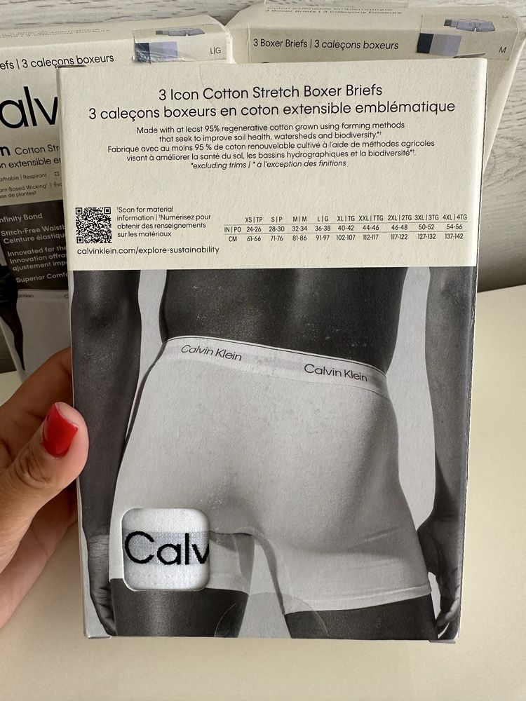 чоловічі труси боксери Calvin Klein упаковка 3 штук сині