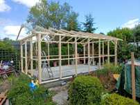 Domek szkieletowy letniskowy, altana, drewutnia 6x3.5m drewno strugane
