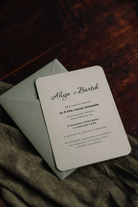 zaproszenia na ślub Empire Green