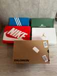 Pudełka po butach Nike czerwone, Air Jordan, Lacoste, Adidas, Salomon