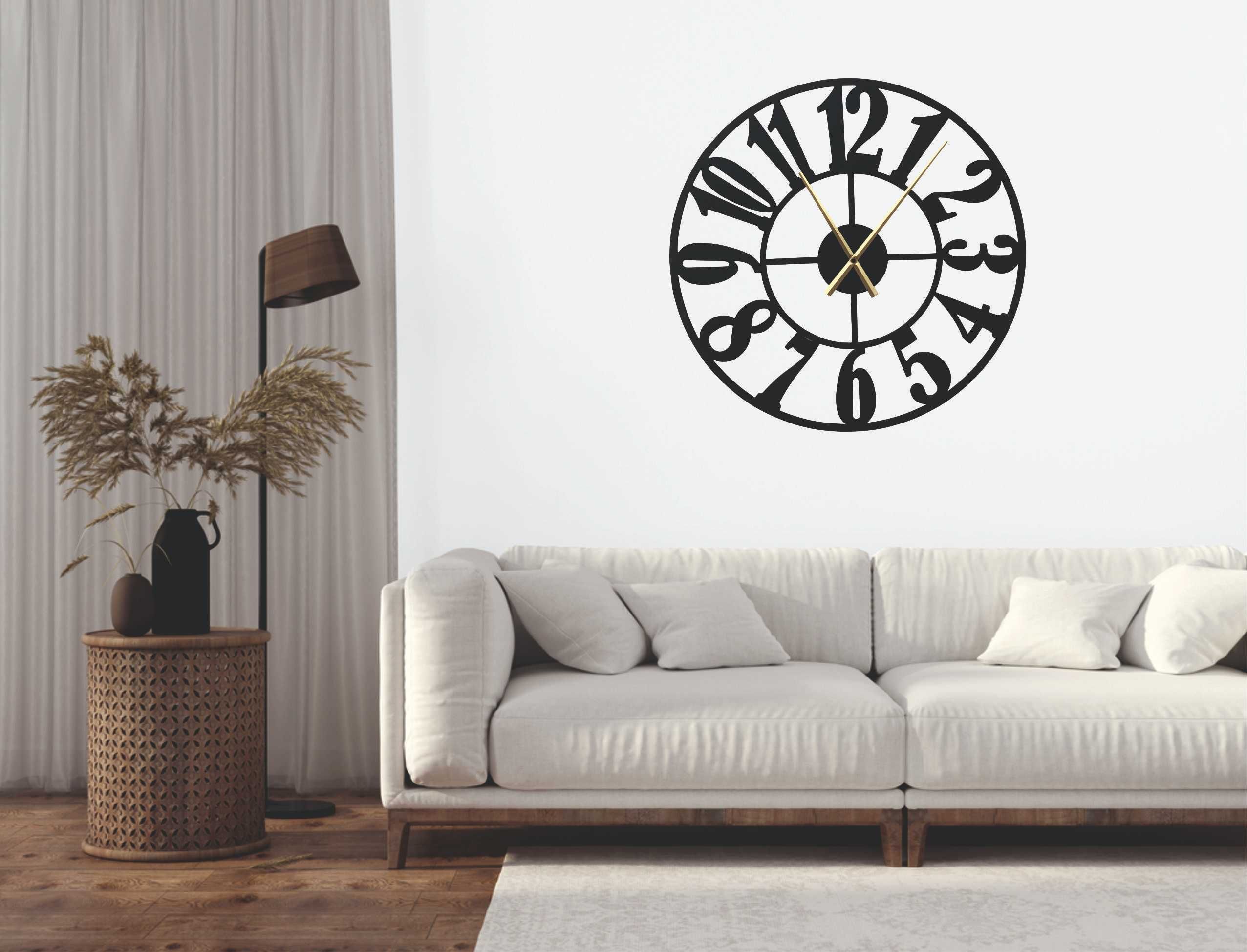 Zegar ścienny piękny nowoczesny 60 cm. cichy Vintage loft Duży