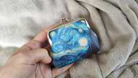 Piękny mały portfelik portmonetka Gwieździsta Noc van Gogh Gogha