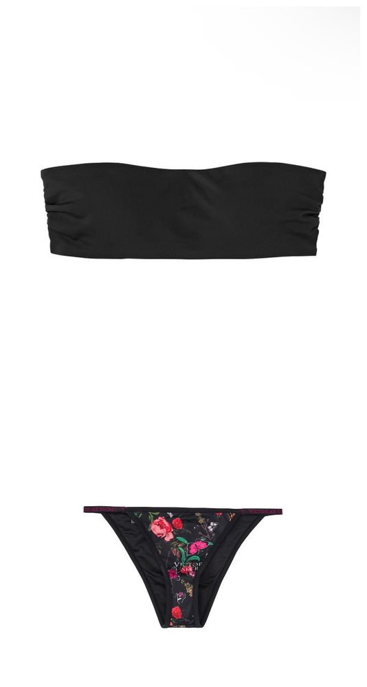 Купальник Victorias secret Виктория сикрет pink чёрный