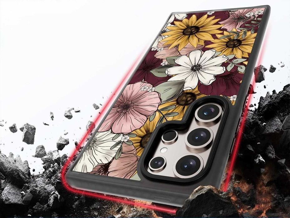 Etui Bouvardia do Samsung Galaxy S24 Ultra z motywem słonecznika