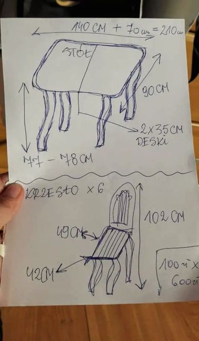 Stół + 6 krzeseł PILNA sprzedaż