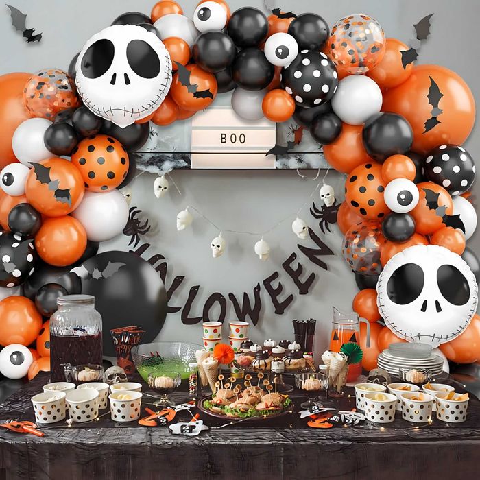 Zestaw Balonów Girlanda Balonowa Nietoperz Czaszka Halloween Przyjęcia
