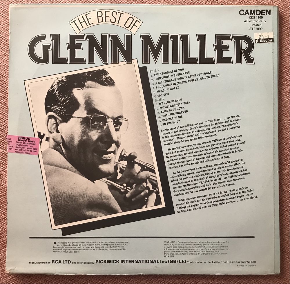 Glenn Miller / Jazz/ Вінілова пластинка/ LP