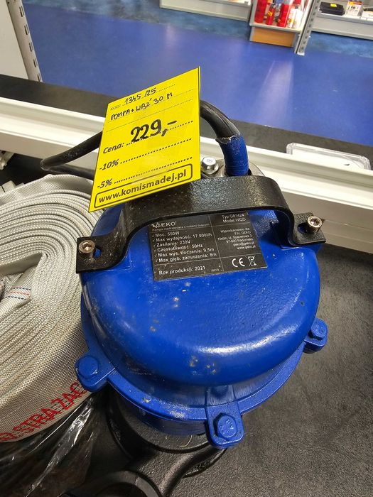 Pompa Zanurzeniowa do Wody Brudnej z Rozdrabniaczem Geko G81424 + Wąż