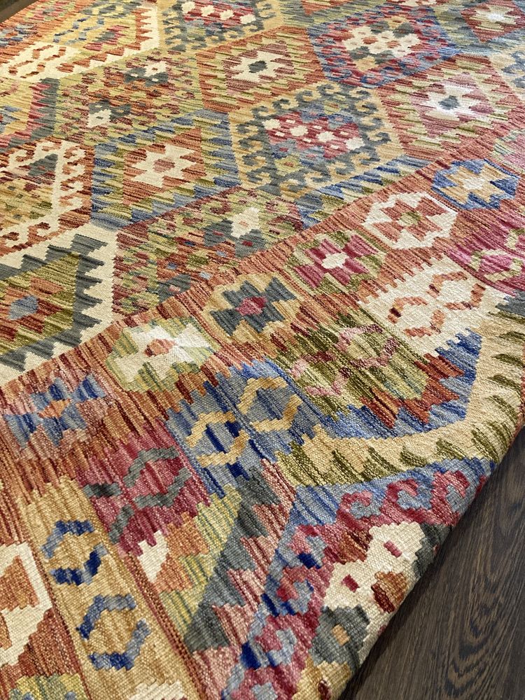 Tapete Persa Kilim 315x205 100% feito à mão em lã natural (novo)