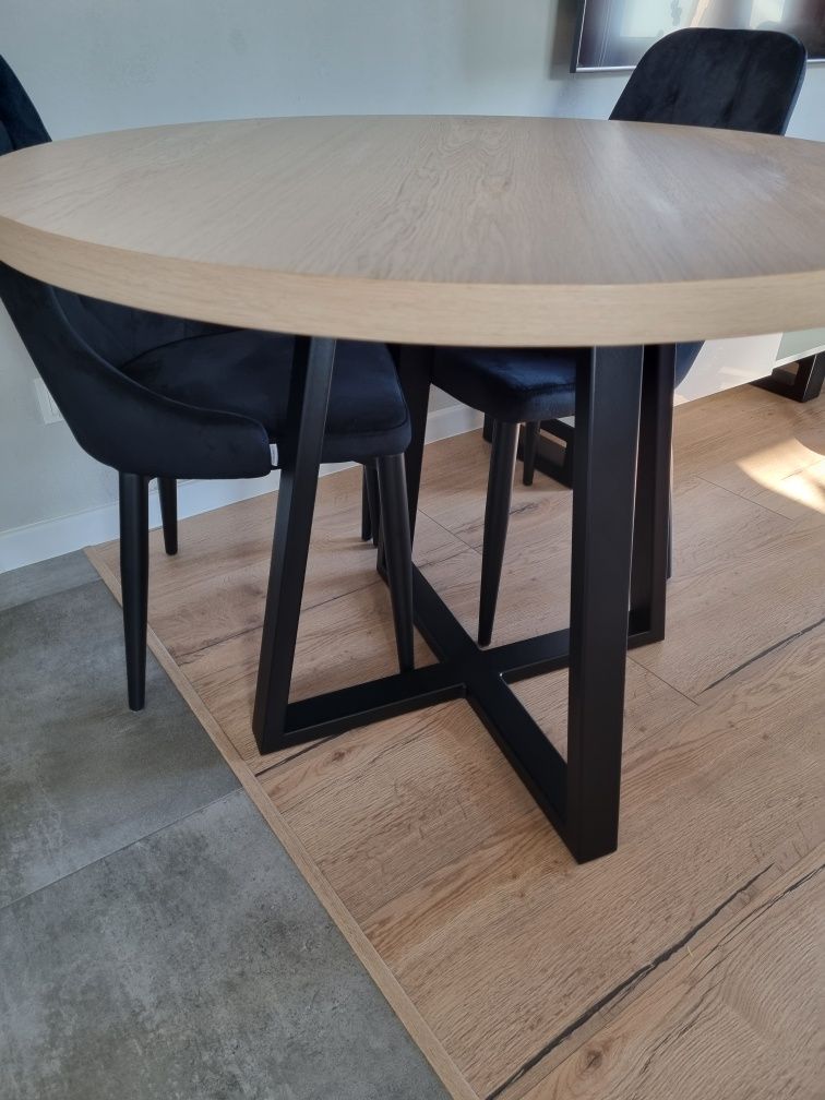 Stół okrągły o średnicy 100 cm stół loftowy