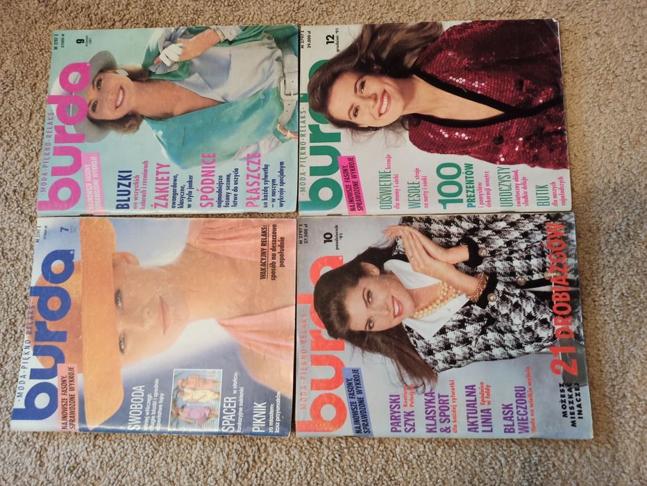 4 czasopisma Burda z 1991 roku