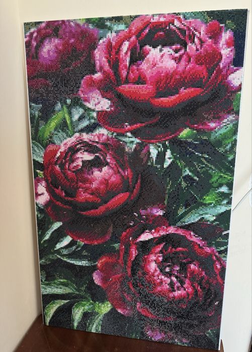 Продаю картину з алмазноі мозаїки «Півонії»