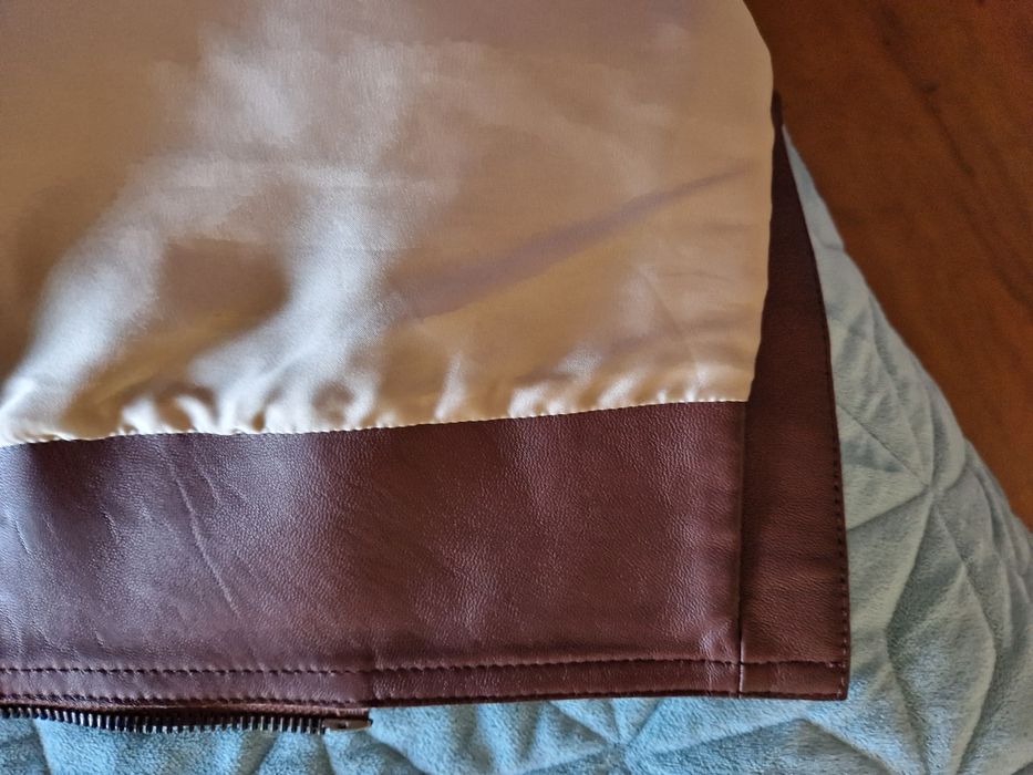 Massimo dutti кожаный тренч плащ