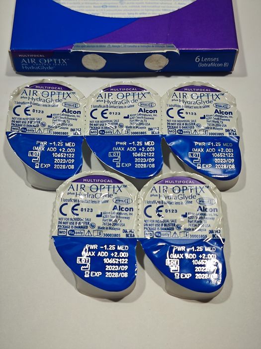 Soczewki Miesięczne Air Optix Plus Hydraglyde Multifocal 5 Szt. -1.25