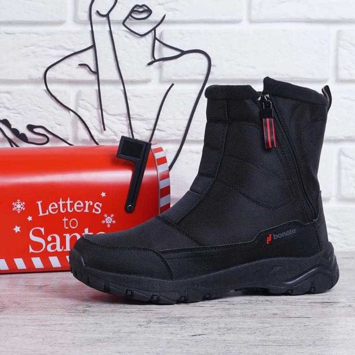 Дутики мужские зимние термо на молнии черные сапоги 41-46р