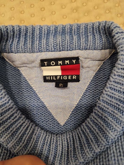 Sweter niebieski Tommy Hilfiger 116 bawełna