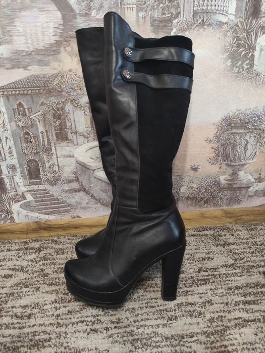 сапоги женские зима, натуральная кожа