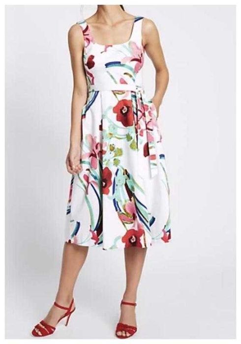 Натуральное хлопковое платье в цветочный принт Marks&Spencer, р. XS/S