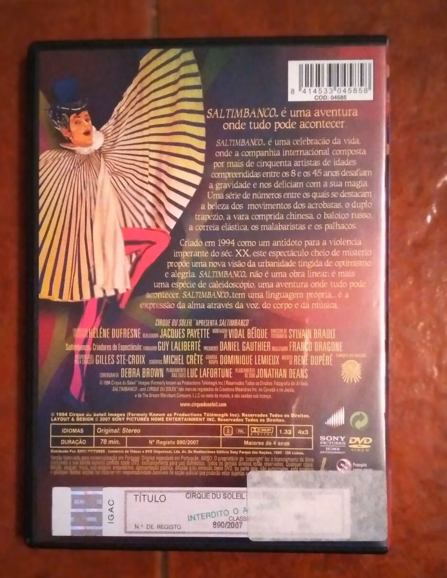4 Dvd "Cirque du Soleil"