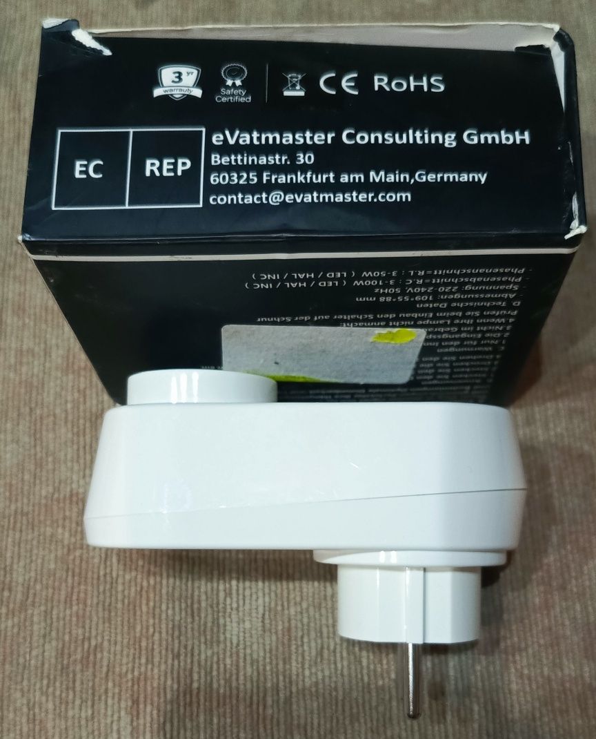 Zigtiger Uniwersalny ściemniacz gniazd wtykowych z pokrętłem 3–100 W.