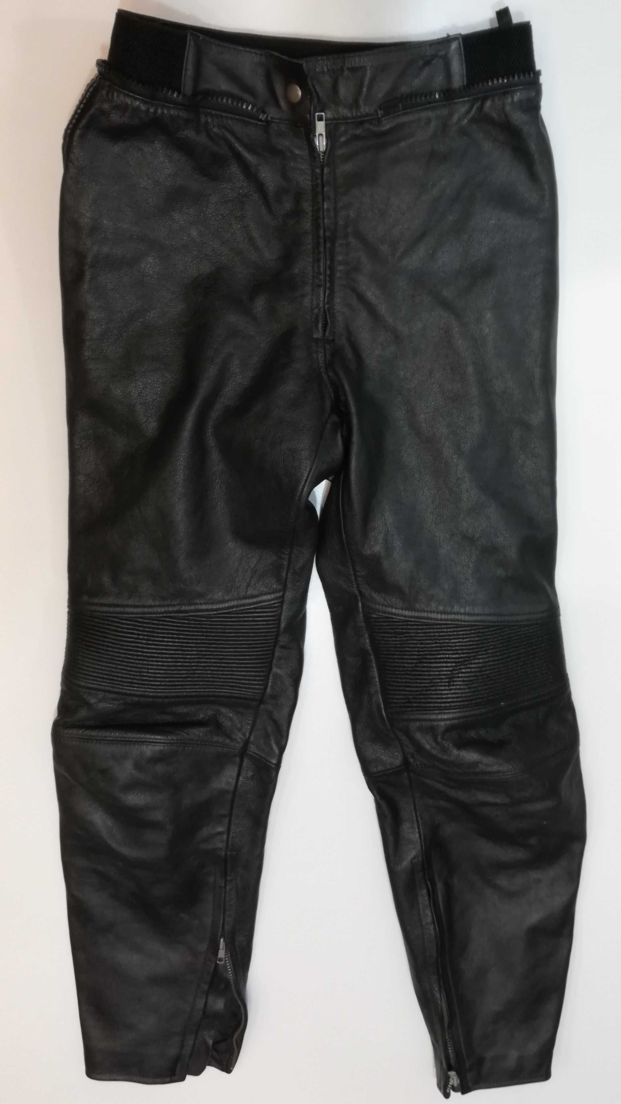 Spodnie czarne skórzane damskie, rozmiar 38