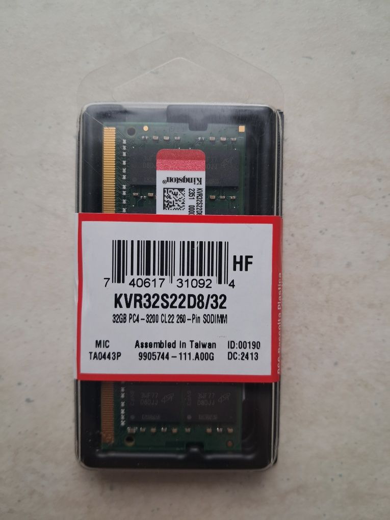 Пам'ять для ноутбука SoDIMM DDR4 32GB Kingston 3200 МГц