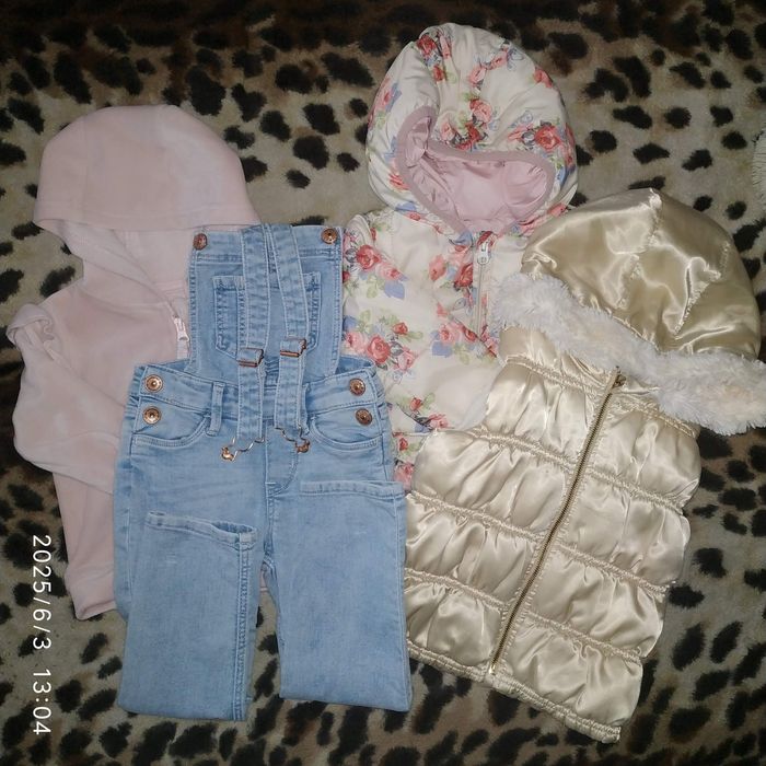 Куртка жилет комбінезон джинс меховушка для дівчинки 86-92-98