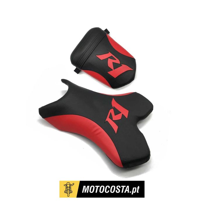 Banco Piloto Passageiro Yamaha YZF-R1 de 2004 a 2006 - Preto/Vermelho