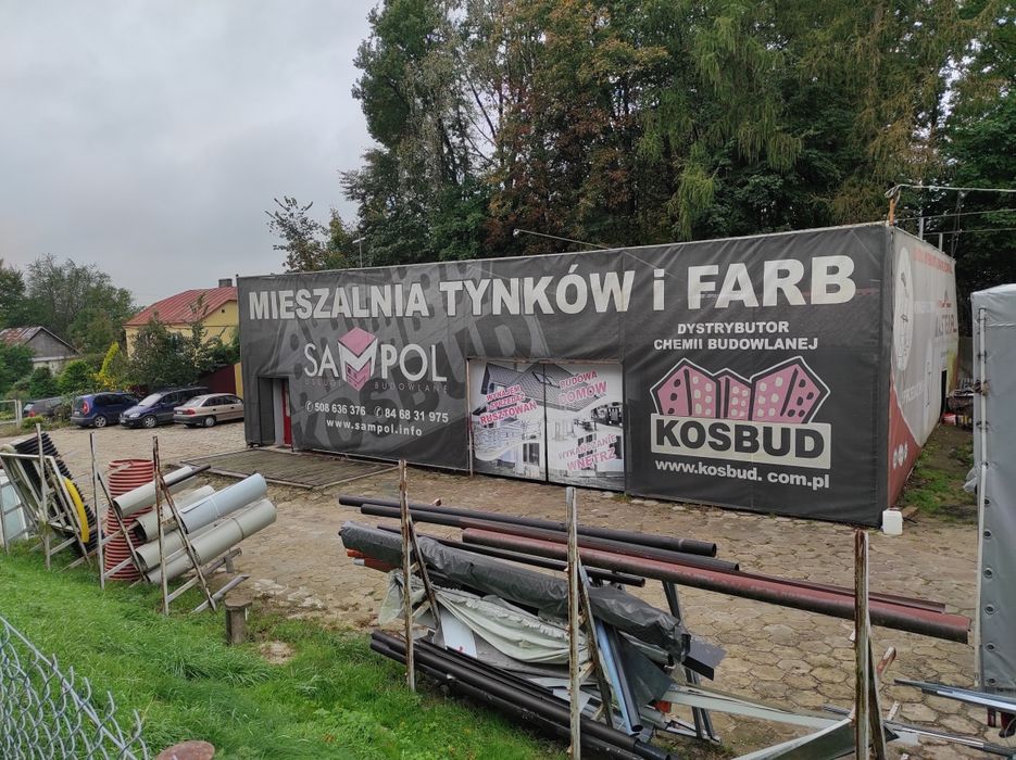 Działka utwardzona, ogrodzona, sklep, magazyn, garaż