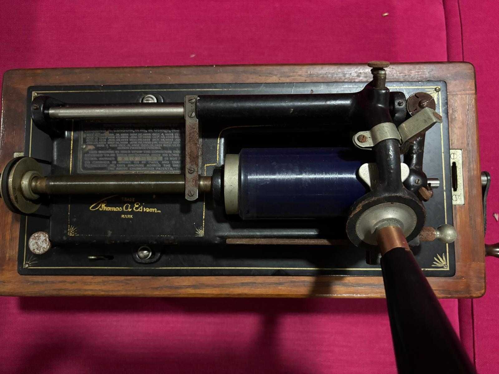Fonógrafo/gramofone de cilindro Thomas A. Edison