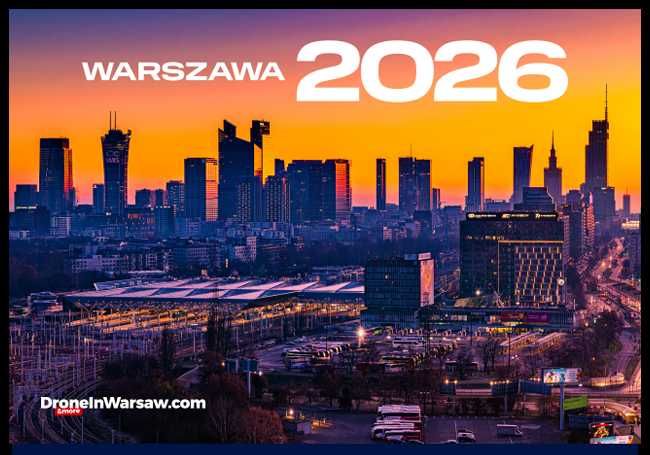 Kalendarz trójdzielny WARSZAWA 2026 - NOWY - DroneInWarsaw.com