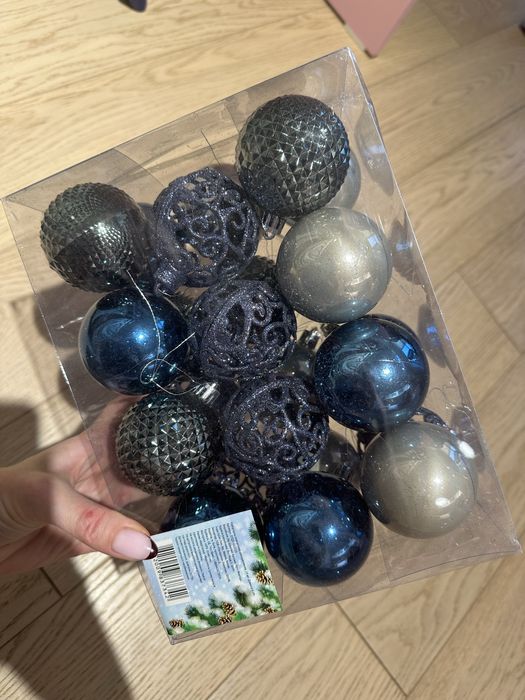 Набір новорічних іграшок, новорічні кулі,