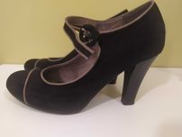 Czarne Eleganckie Zamszowe Buty Szpilki. Jenny Fairy. Rozmiar 39