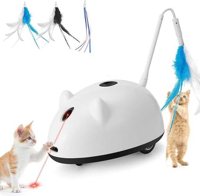 Zabawka dla kota Mysz Ruchome pióro Ogon interaktywne