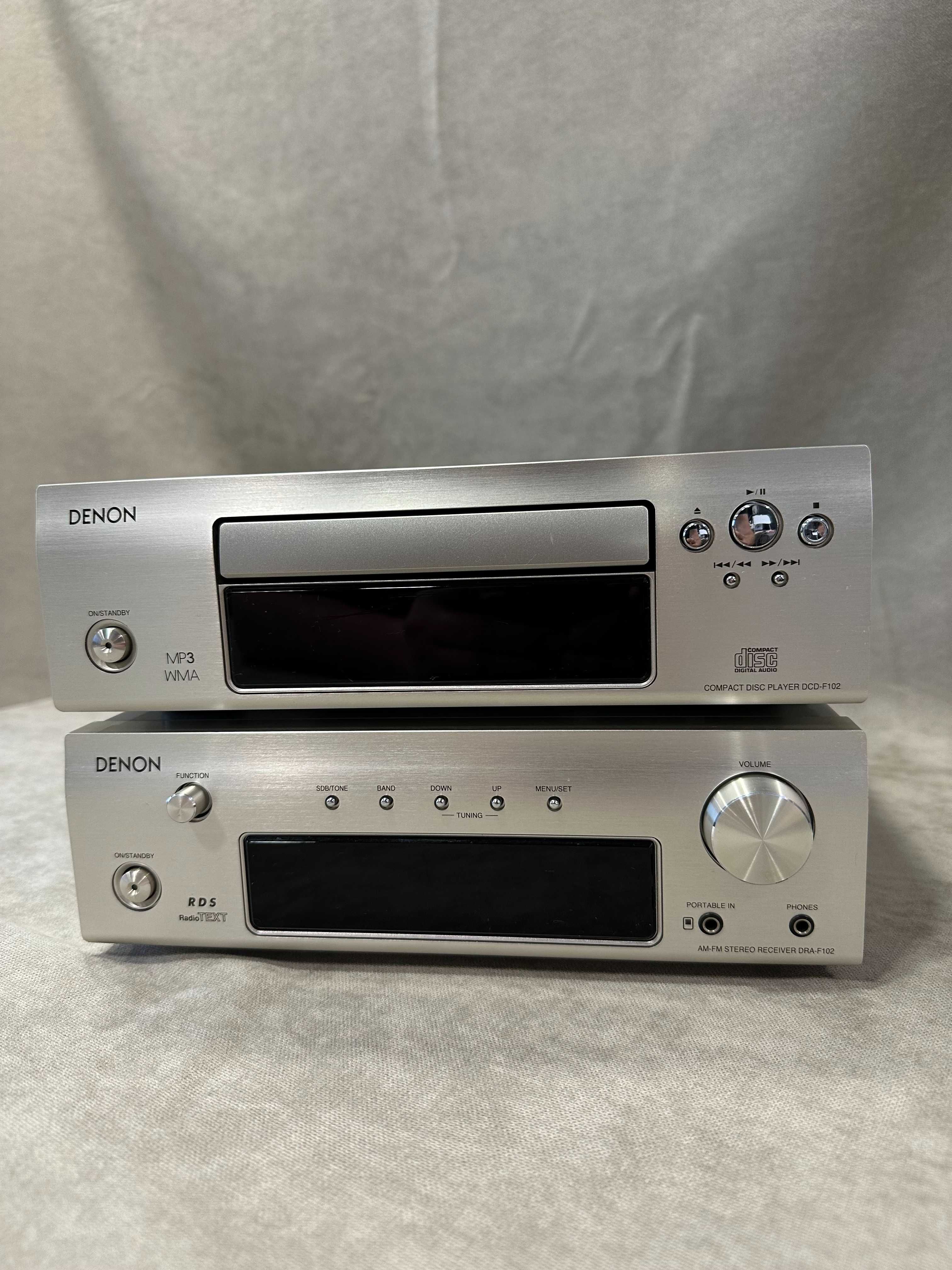 Mini Zestaw stereo Firmy DENON DRA-F102, DCD - F102 z pilotem