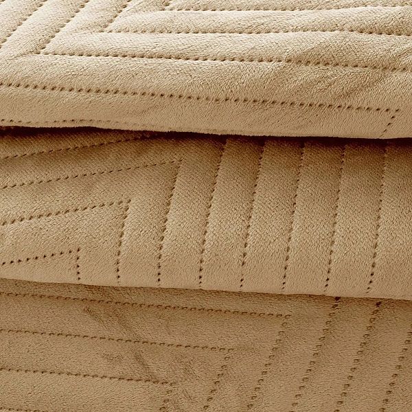 NARZUTA na łóżko kanapę 200x220 WELUROWA velvet pikowana kapa Caden BE
