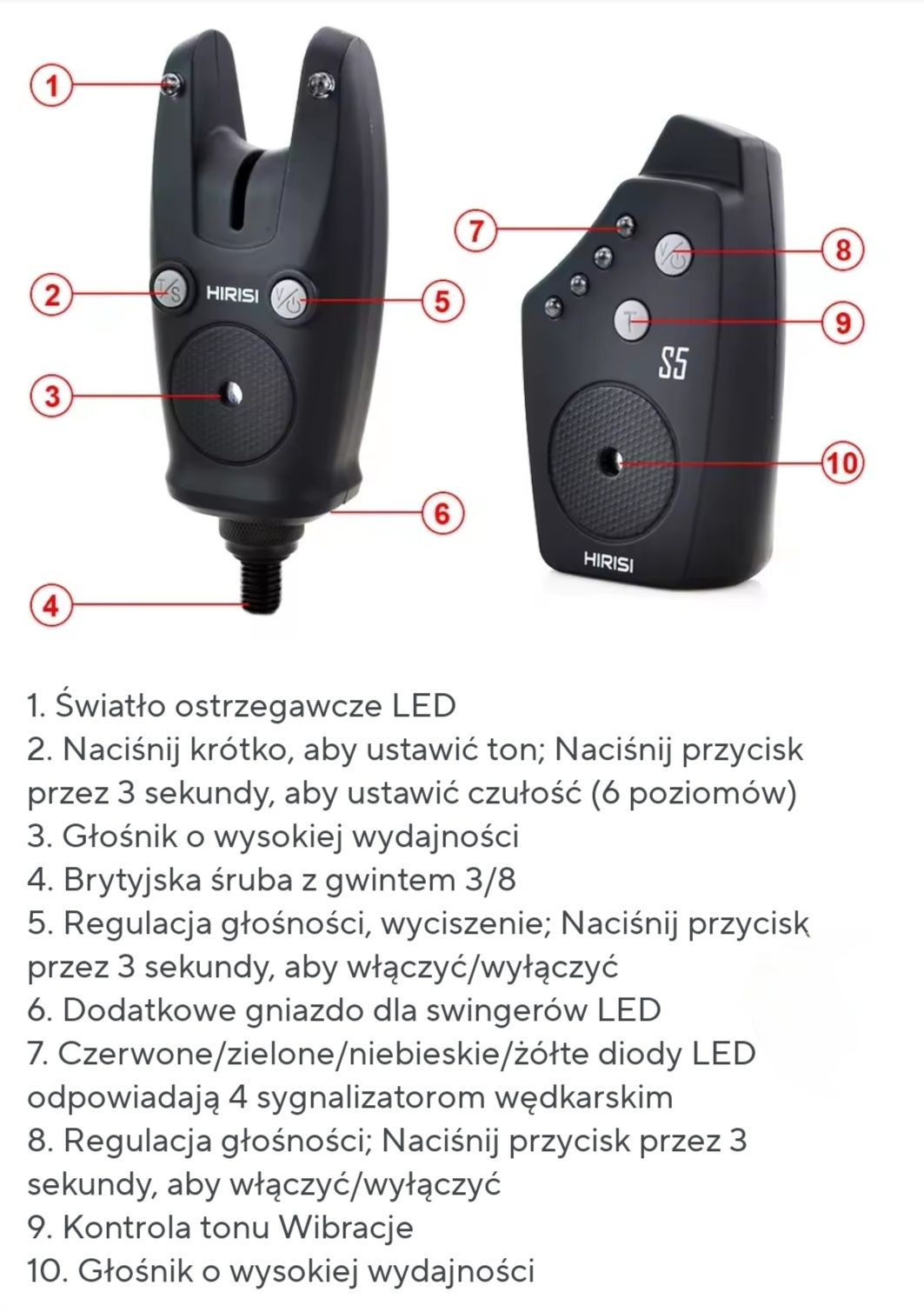 Sygnalizatory brań 3+1  hirisi s5-3 z centralką