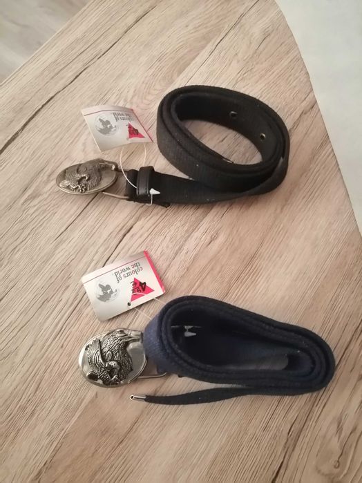 Pasek parciany ze spinką orła