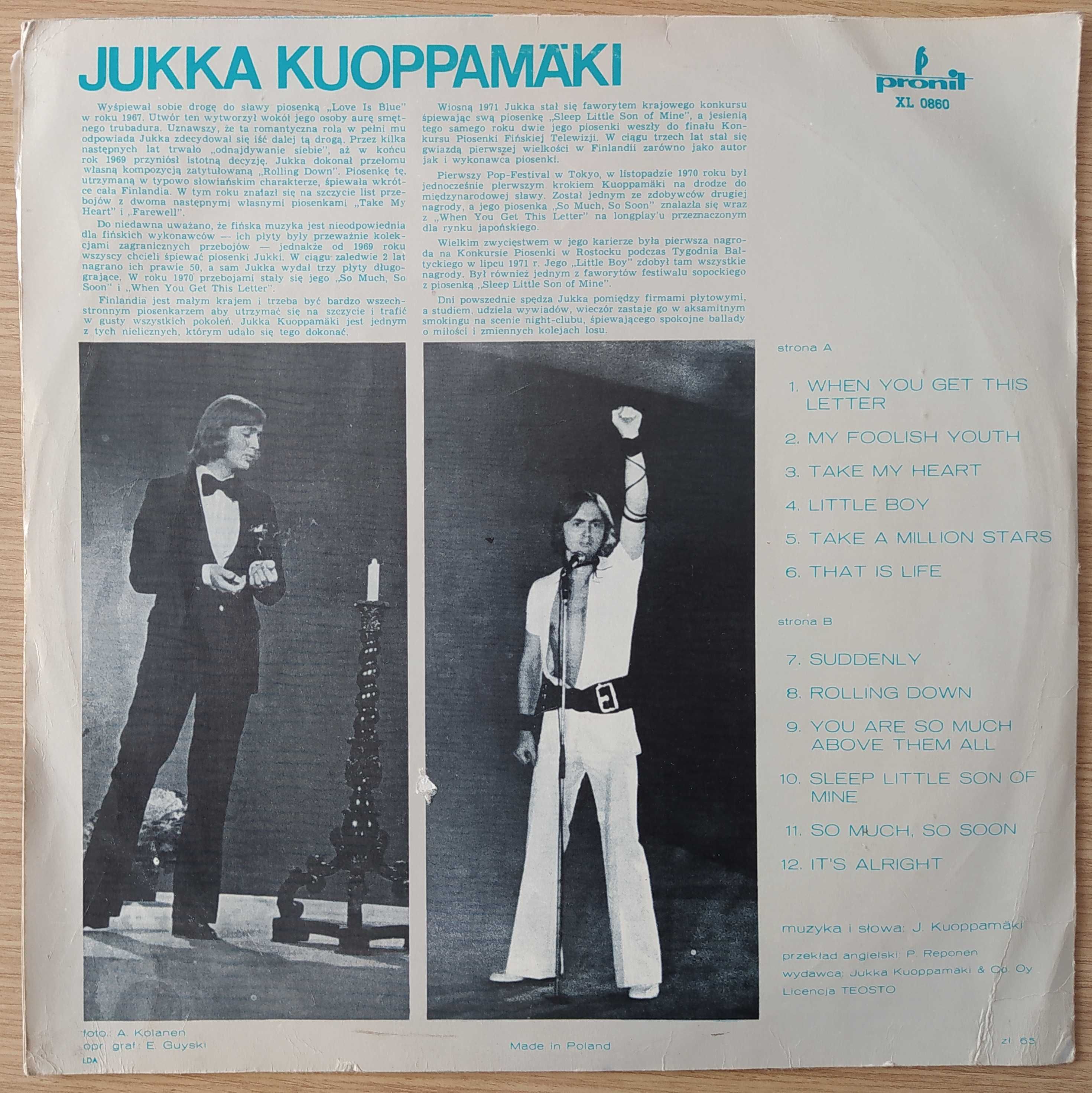 Płyta winylowa gramofonowa Jukka Kuoppamaki "Take my heart"