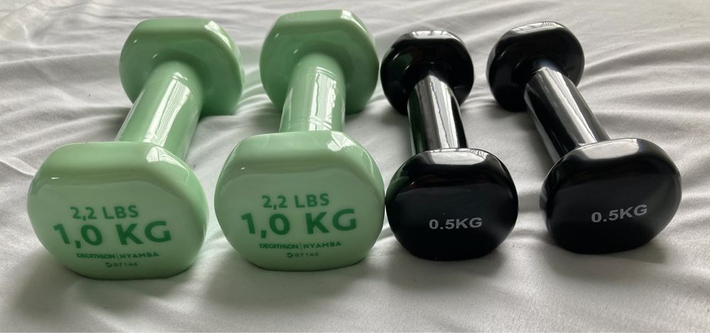 Hantle fitness 2x 1 kg i 2x 0.5 kg Decathlon